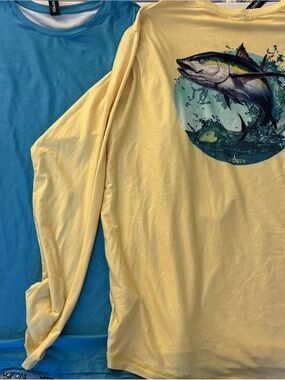 Habit Men’s Yellow Long-Sleeve Tuna Graphic Shirt